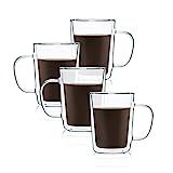 JavaFly Matira Double Wall Mug 8.6 oz, 4 Pack, Clear | Amazon (US)