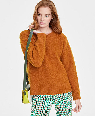 Women’s Bouclé Crewneck Pullover Sweater, Created for Macy's | Macy's