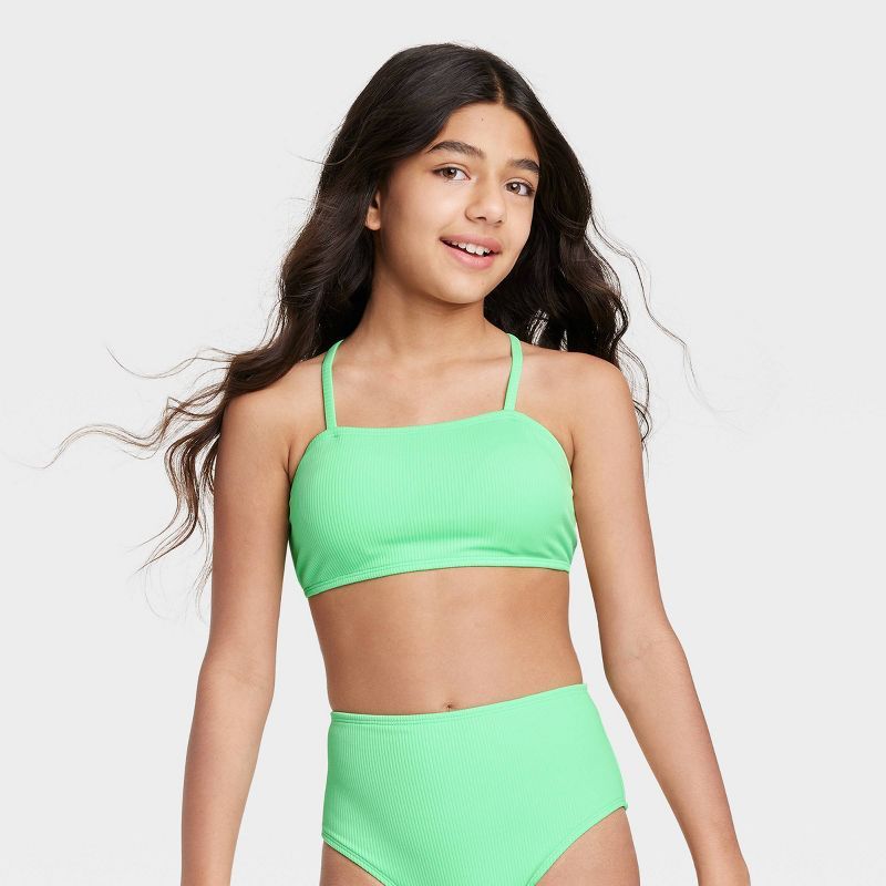 Girls' Bandeau Bralette Swimsuit Top - art class™ Mint Green | Target