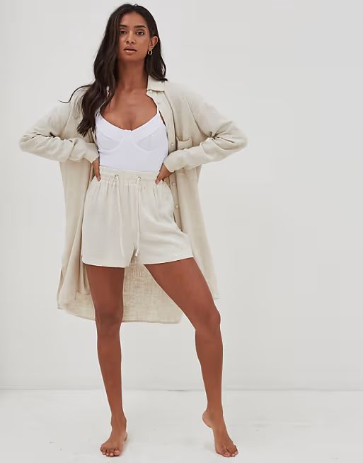 4th & Reckless Lucia short set in beige | ASOS | ASOS (Global)