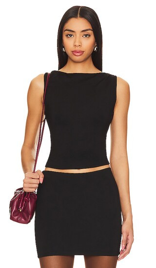 x Anja Dujaković Lainey Top in Black | Revolve Clothing (Global)