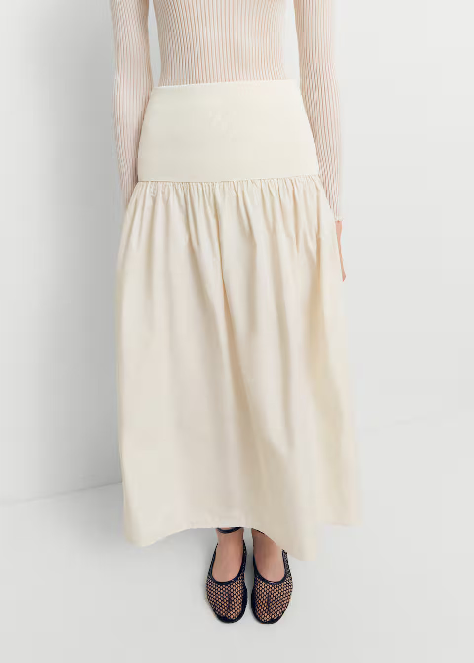Elastic panel flared skirt -  Women | Mango USA | MANGO (US)