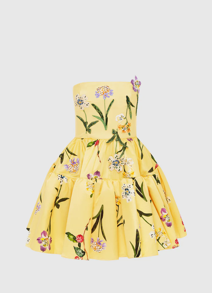 Skye Bustier Mini Dress - Wild Flower in Sorbet | LEO LIN