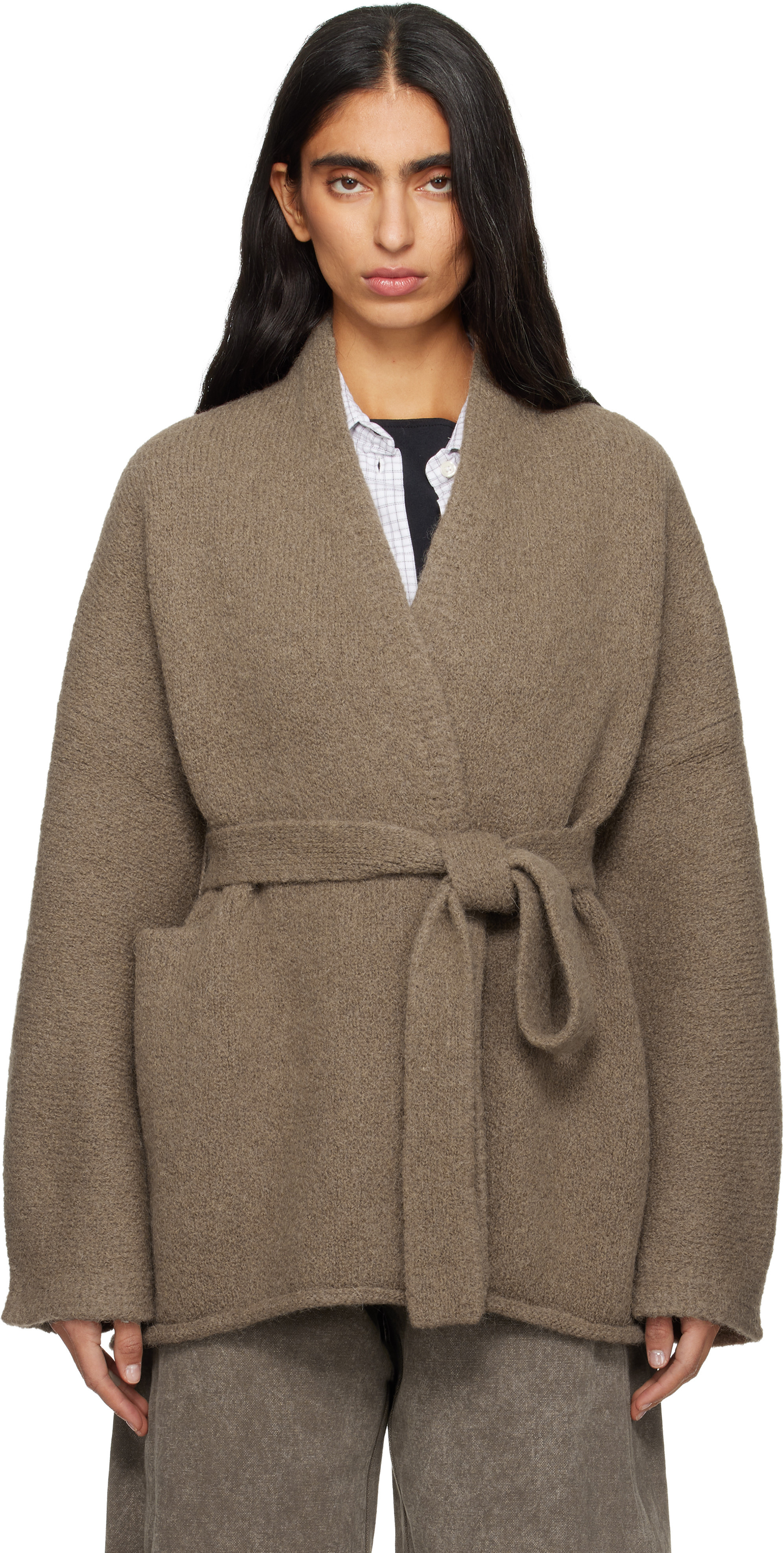 Lauren Manoogian Beige Coto Cardigan | SSENSE