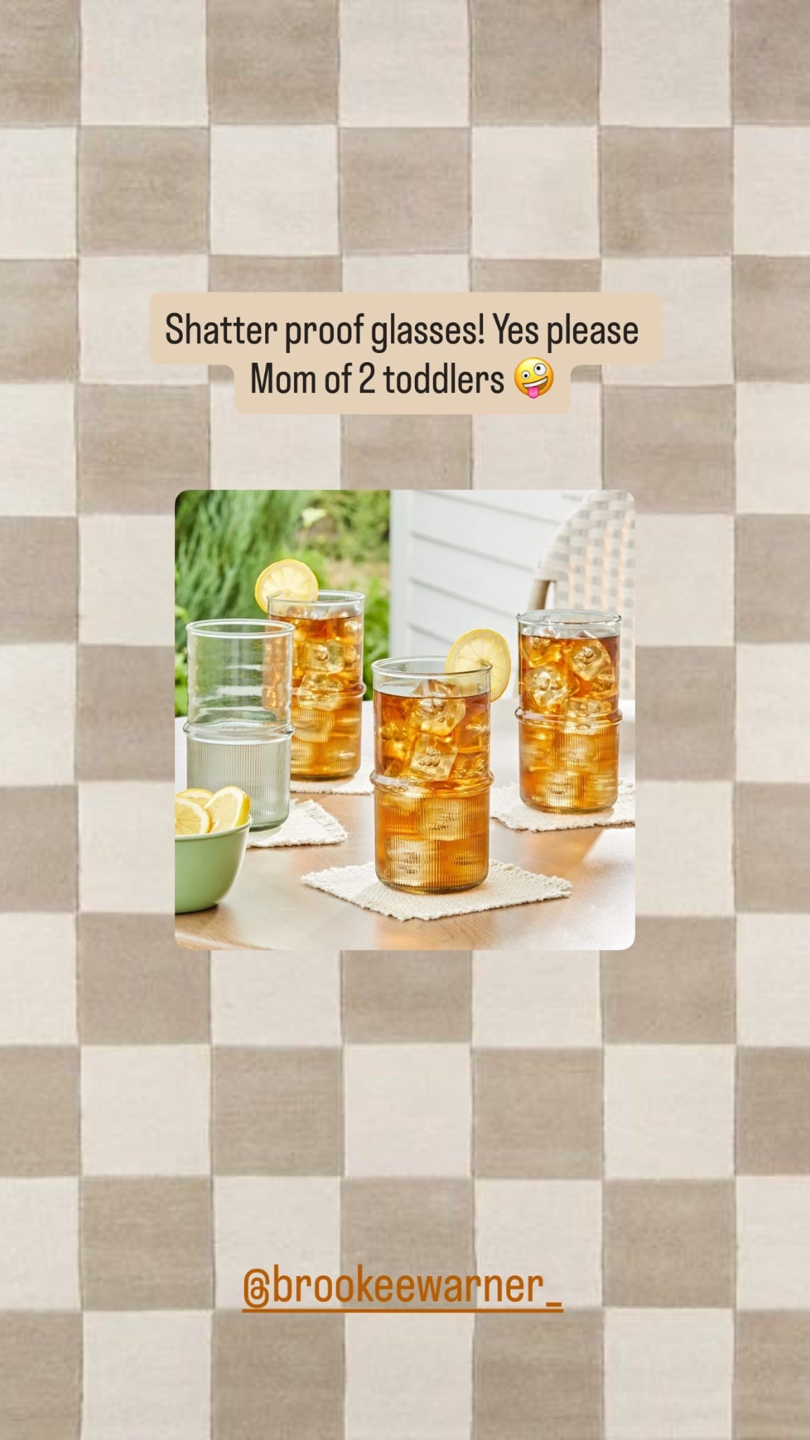 Shatter proof glasses! And an elevated look ✨🍋