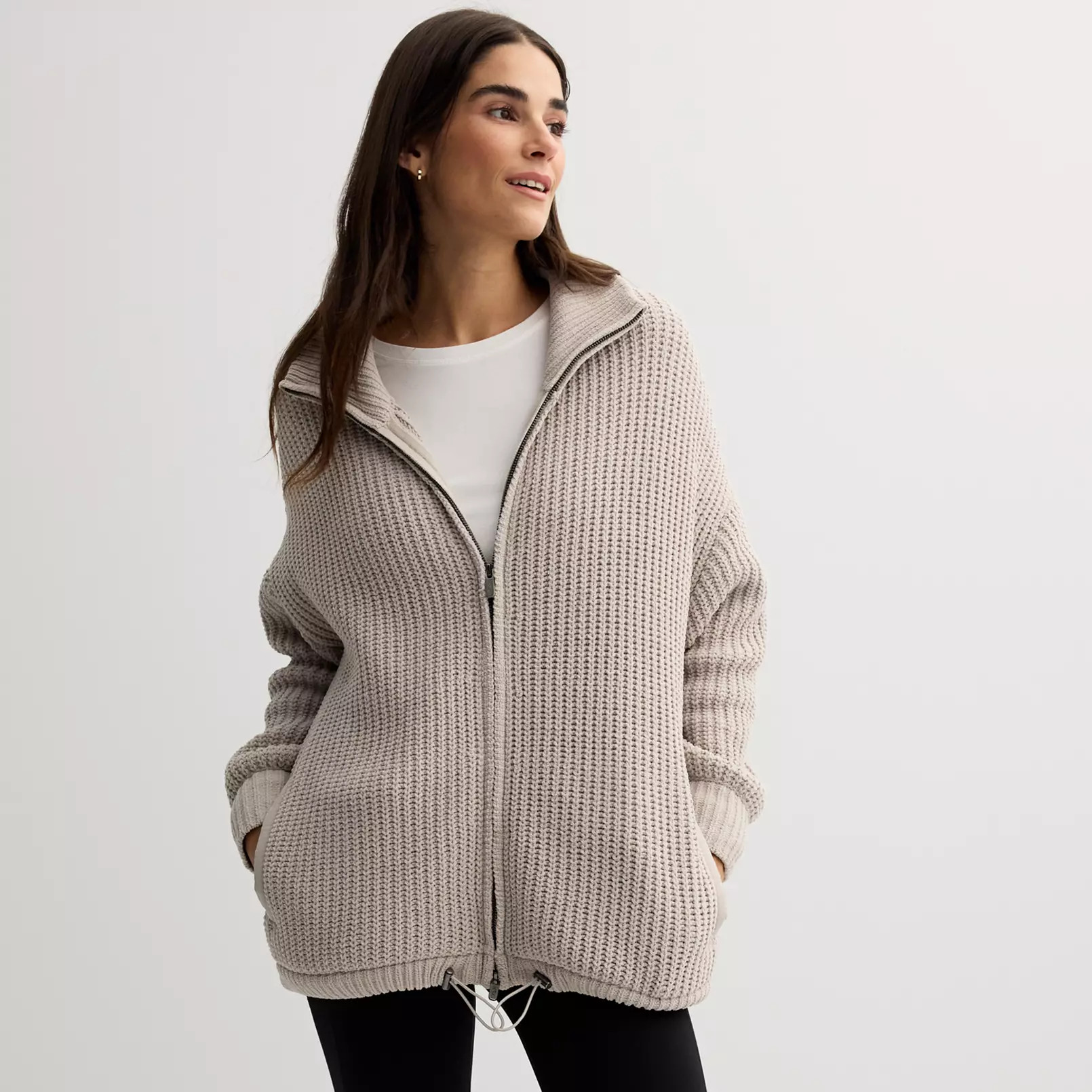 Women's FLX Chenille Zip-Up Commuter Sweater | Kohl's