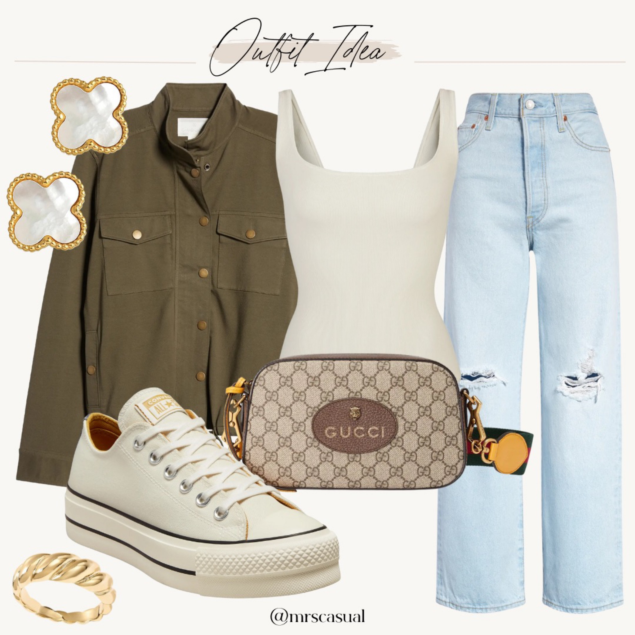 Platform converse casual outfit idea. Wide leg jeans and green lightweight jacket #LTKFind 

#LTKunder50 #LTKunder100