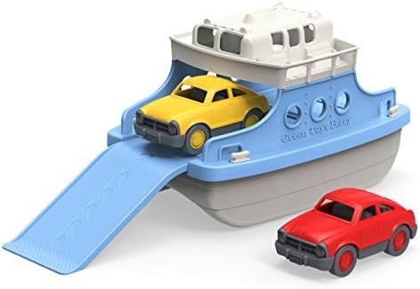 Green Toys Ferry Boat with Mini Cars Bathtub Toy, Blue/White | Amazon (US)