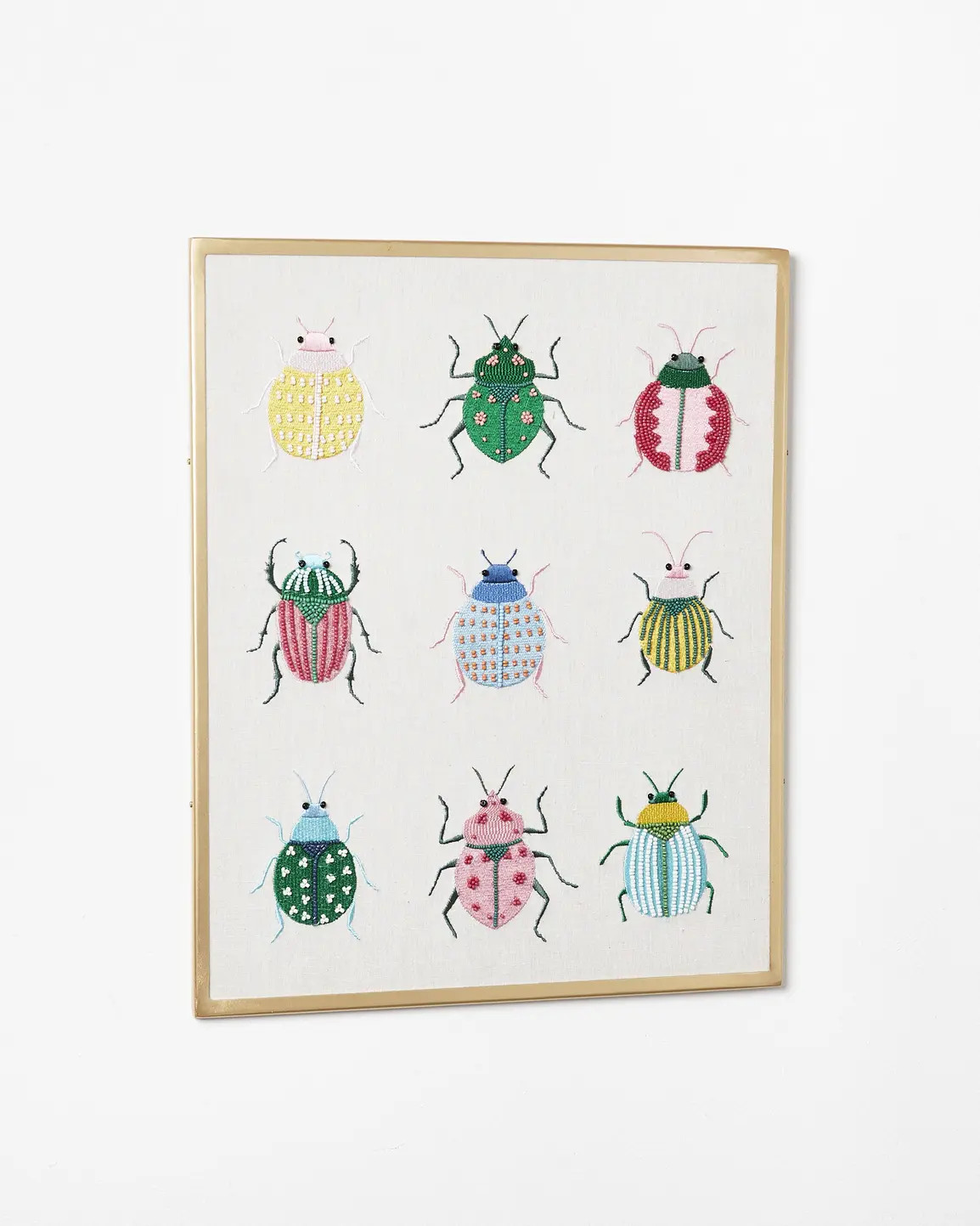 Embroidered Beetles Fabric Wall Art | Oliver Bonas (Global)