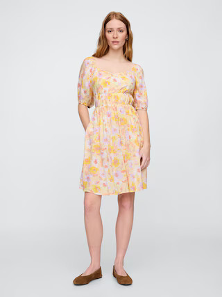 Puff Sleeve Sweetheart Mini Dress | Gap Factory