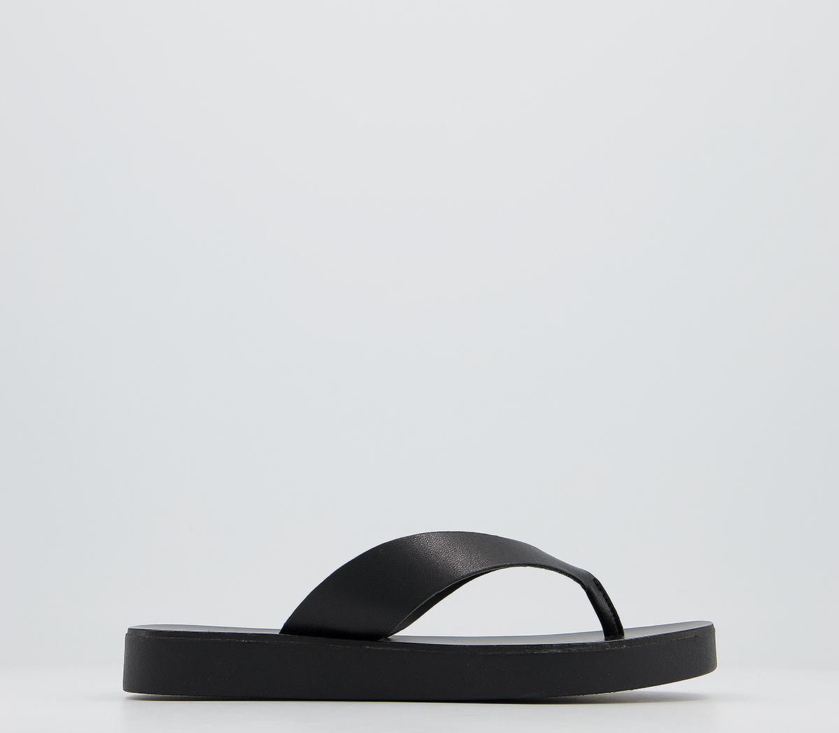 Office Sophie Toe Post Sandals Black Leather - Women’s Sandals | OFFICE London (UK)