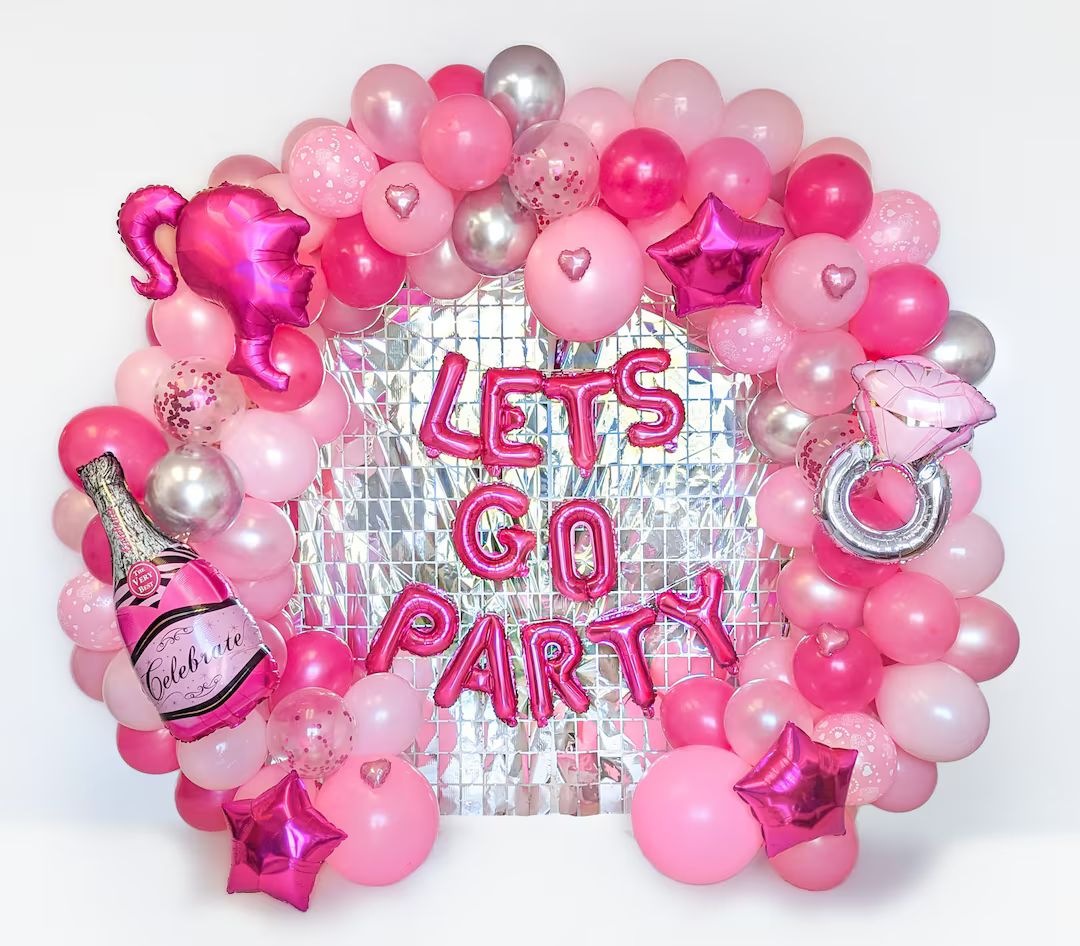 C'mon Lets Go Party Doll Bachelorette Party Balloon Garland Decor Hot Pink Bachelorette Party Dec... | Etsy (US)