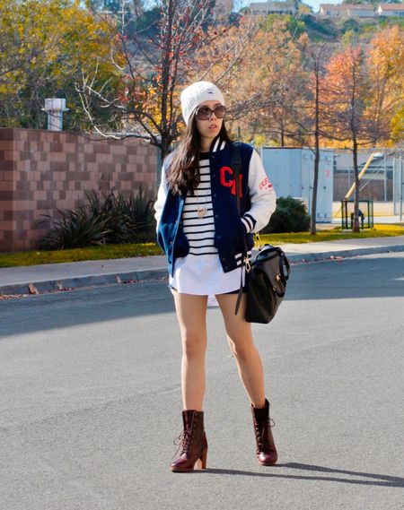 I wore this varsity jacket practically every time I went out in 2020. I paired this with a cableknit beanie and my leather Timberland boots for a casual day out!

#LTKstyletip #LTKFind #LTKshoecrush