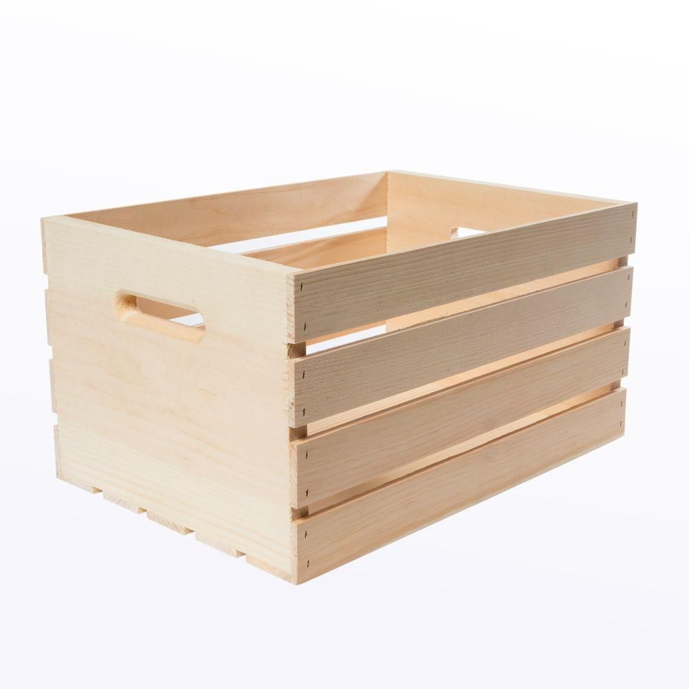 Crates & Pallet 18 in. x 12.5 in. x 9.5 in. Large Wood Crate (3-Pack)-94640 - The Home Depot | Home Depot