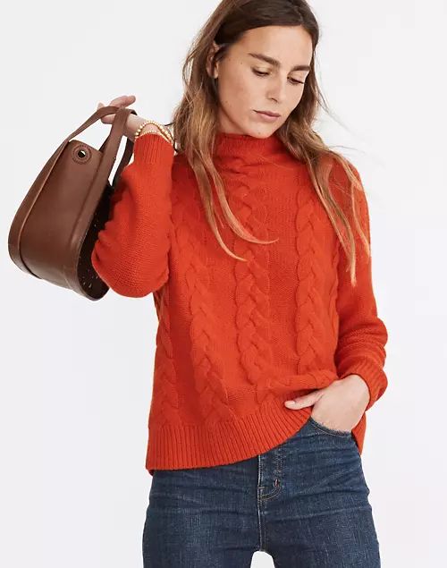 Grenville Cableknit Mockneck Sweater | Madewell