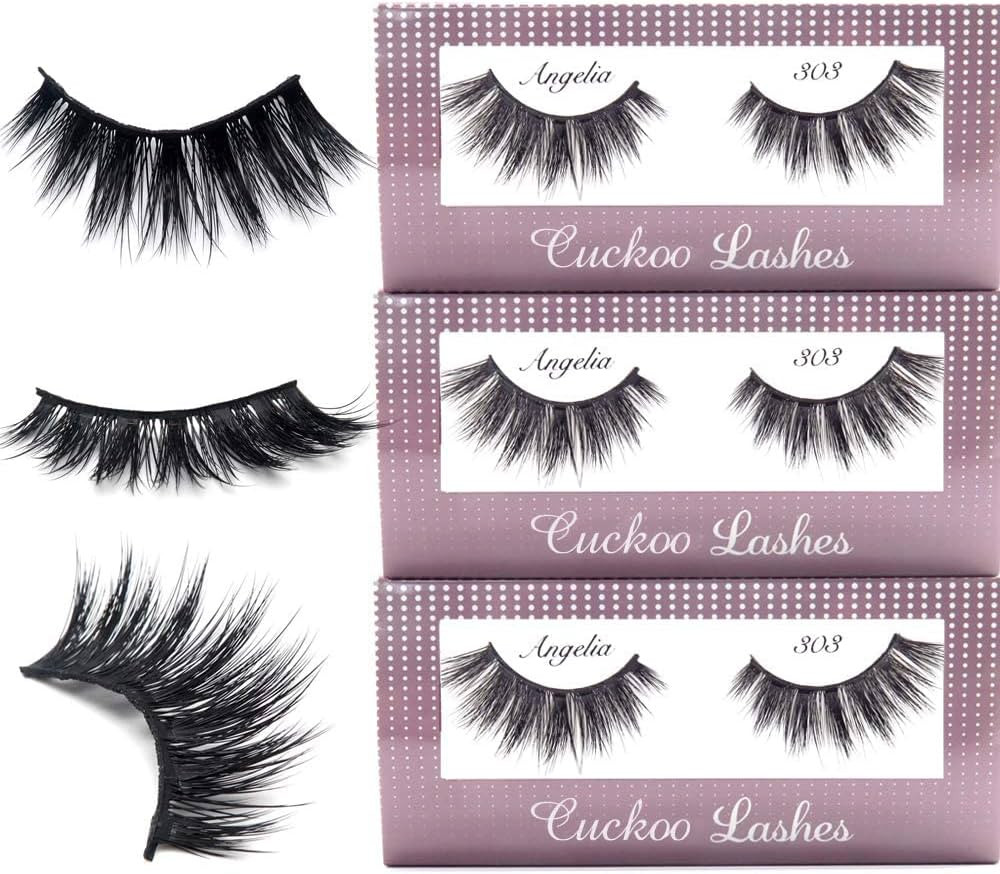 Cuckoo False Eyelashes 3D Faux Mink Lashes Dramatic Korea PBT Fiber False Lashes 100% handmade- 3... | Amazon (US)