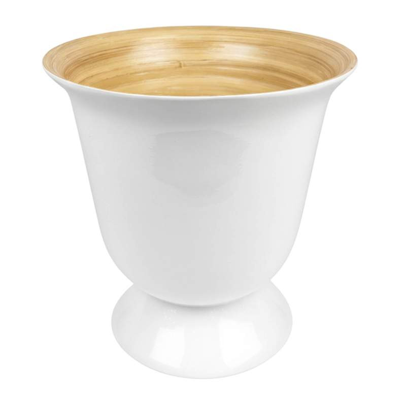 White Bamboo Urn, 9.5" | At Home