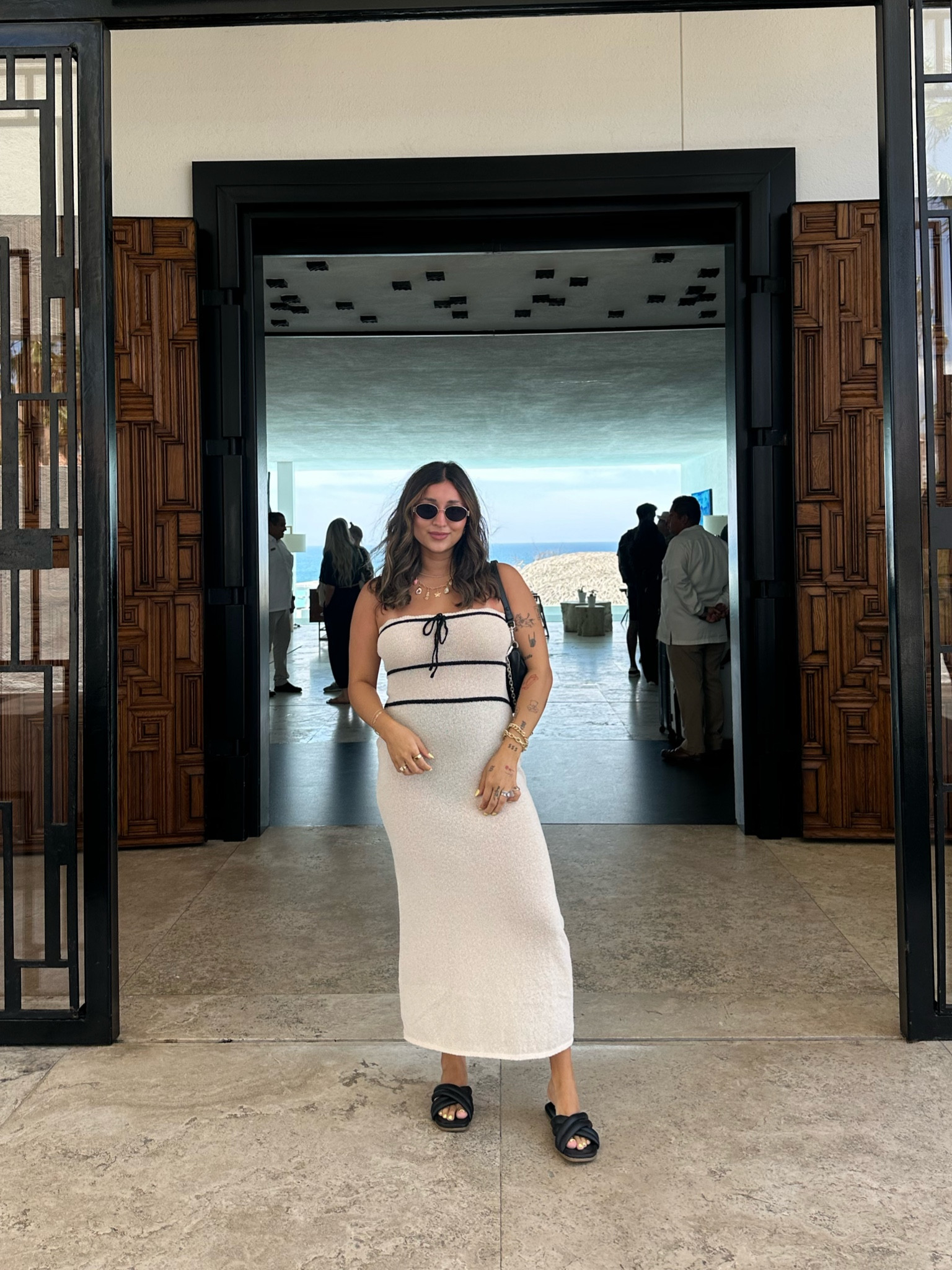 Knit meshki strapless dress 🖤