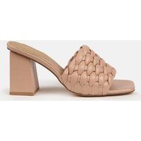 Nude Braided Block Heel Mules | Missguided (US & CA)