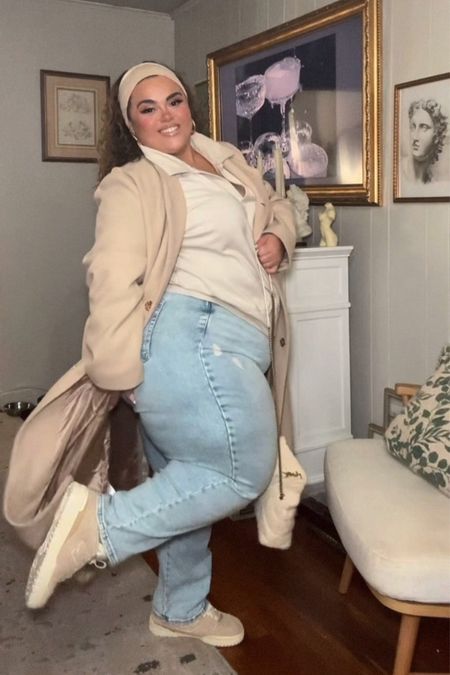 Cold-weather outfit, inspiration for my plus size Gurleys #plus size fashion #WinterFashion #WinterOutfit #Monochromatic #Sneakers #Coats #Trenchcoat #Winter 

#LTKstyletip #LTKSeasonal #LTKplussize