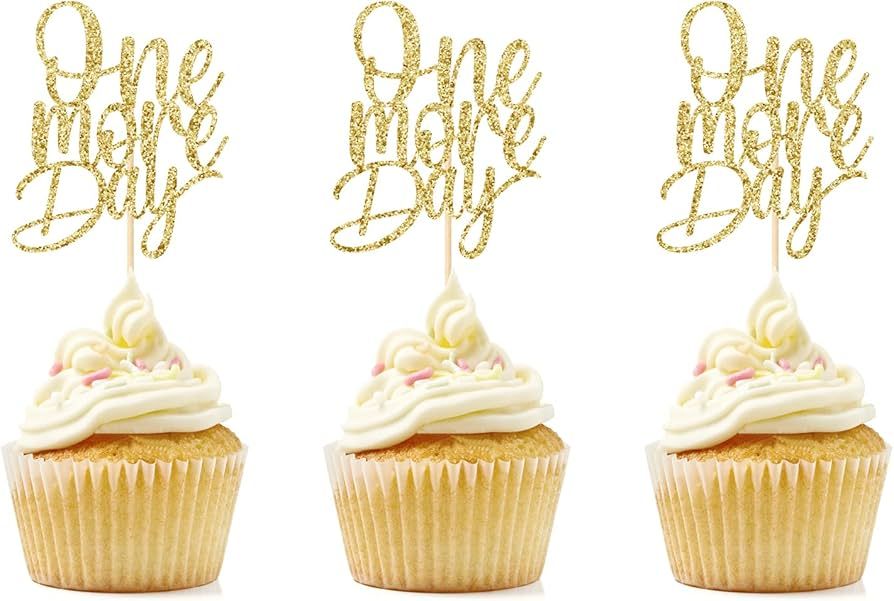 One More Day Cupcake Toppers, 12 pcs Wedding Rehearsal, Bachelorette Party Decorations Supplies, ... | Amazon (US)