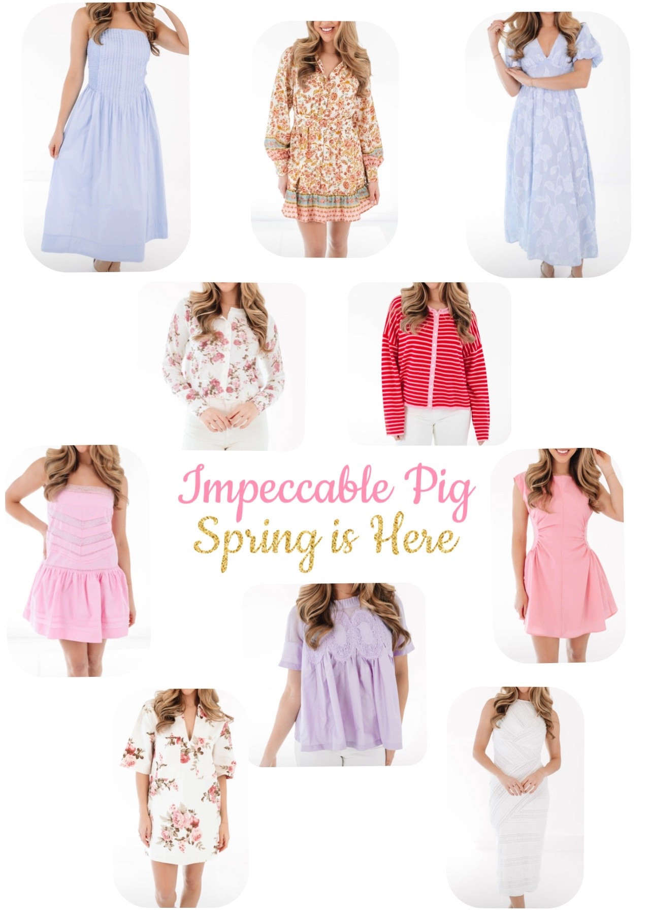 Spring arrivals are here from Impeccable Pig! Their pieces are great and made of great quality, making the worth the price! Items fit true to size and you will be loving them all season long! 

#LTKgrwm #LTKSeasonal #LTKootd