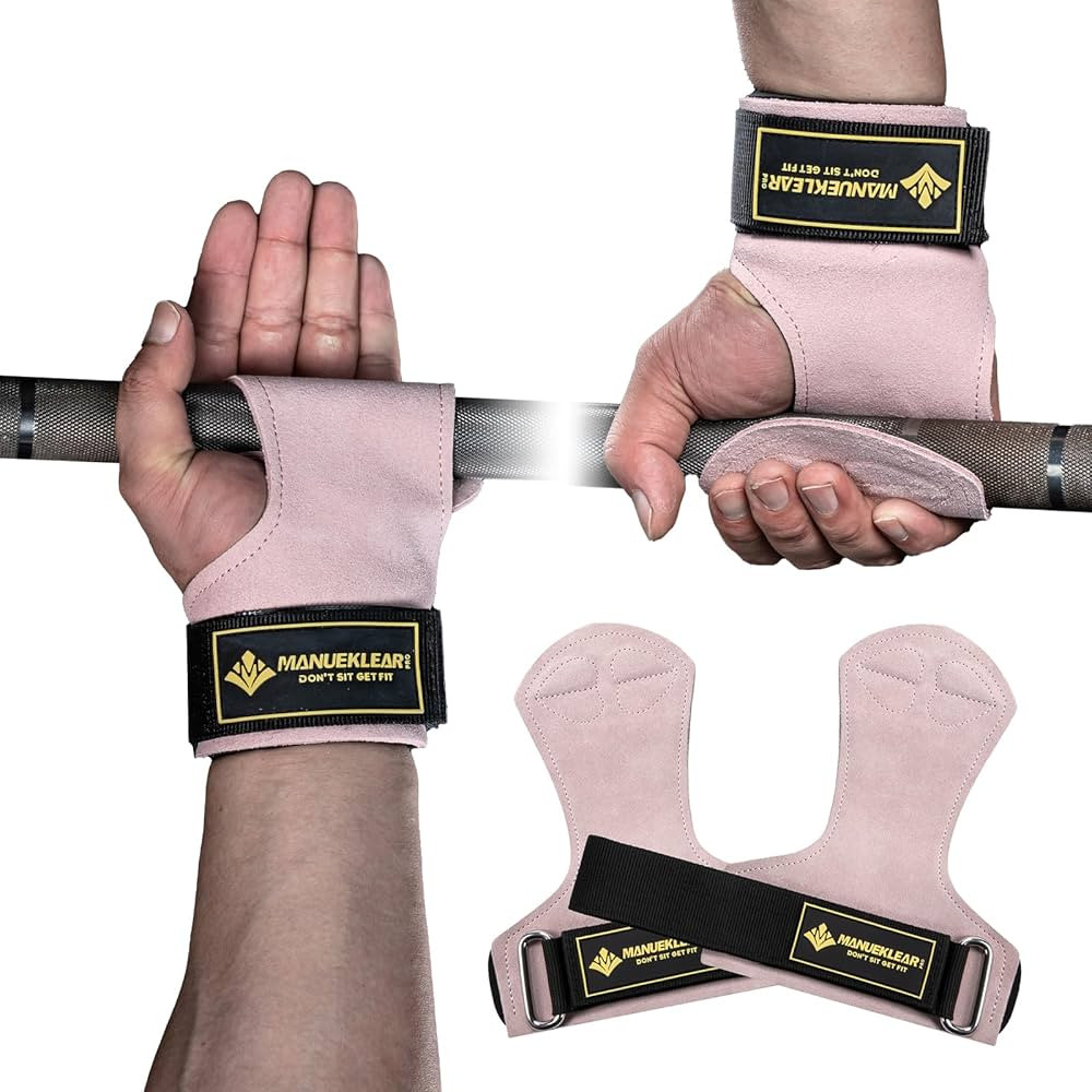 MANUEKLEAR Gym Straps Weight Lifting, Double Leather Lifting Straps for Men Deadlift with Cushion... | Amazon (US)