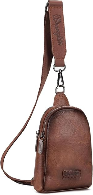 Wrangler Small Sling Bag for Women, Leather Crossbody Bags Cross Body Purse Fanny Packs with Adju... | Amazon (US)