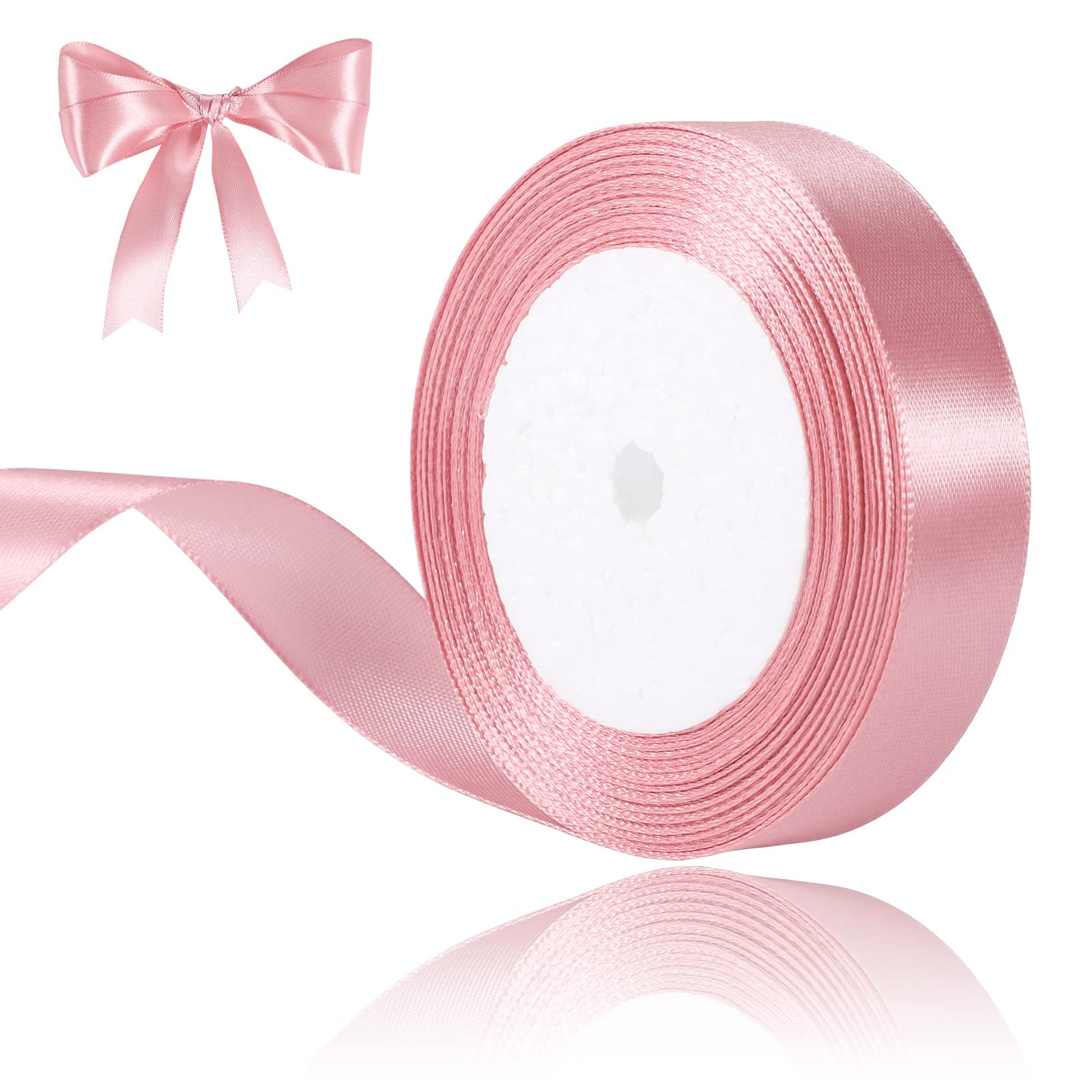 Pink Ribbon 1 Inch Pink Satin Ribbon for Bows Making Craft Wedding Baby Shower Mother's Day Decor... | Amazon (US)