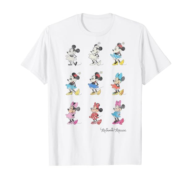 Disney Mickey And Friends Minnie Mouse Through The Years Short Sleeve T-Shirt,Small | Amazon (US)