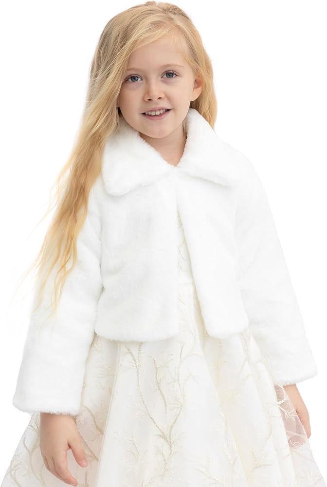 Lilax Girls Cozy Faux Fur Bolero Jacket Shrug | Amazon (US)