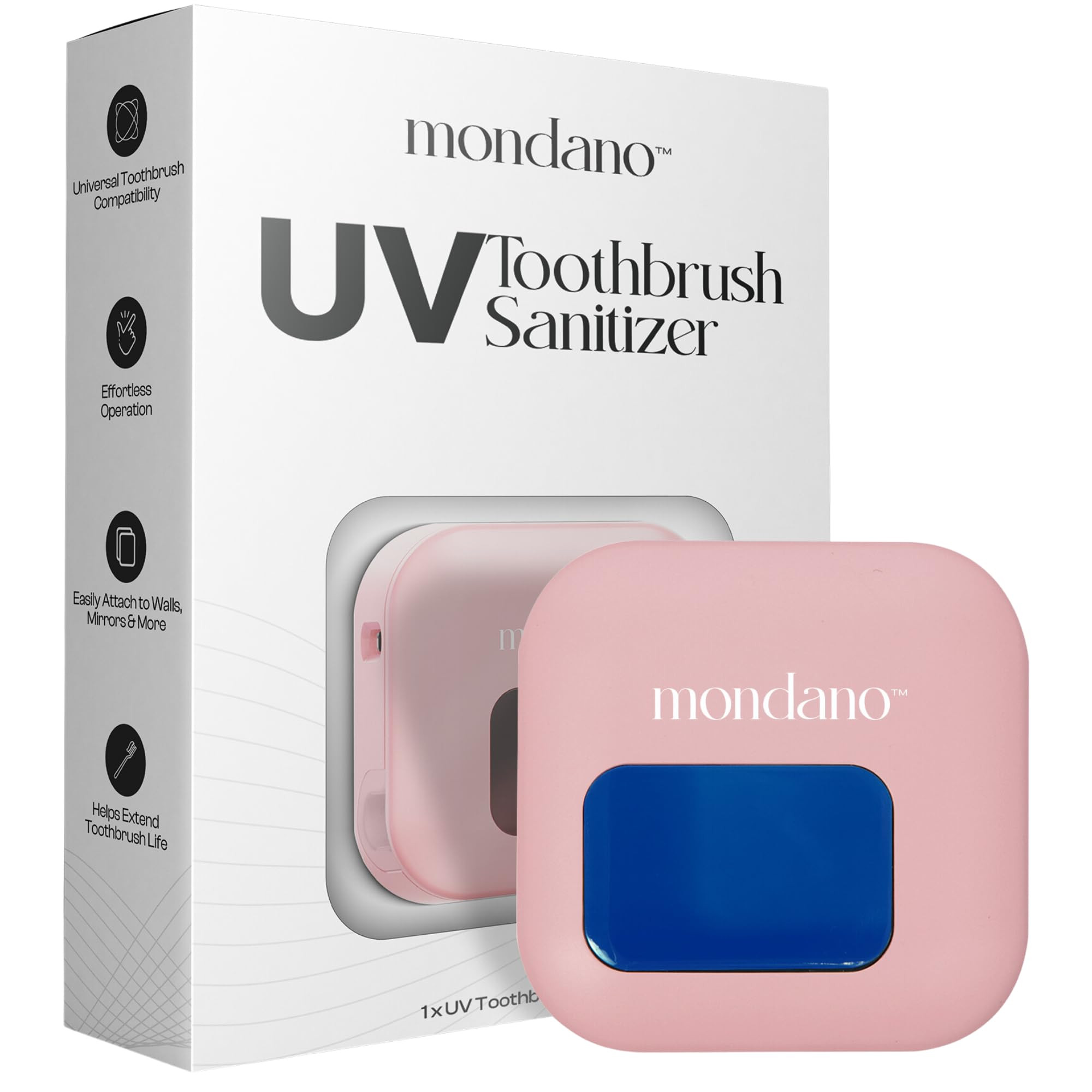 Mondano UV-C Toothbrush Sanitizer and Holder, Toothbrush Case - Manual/Electric Toothbrush Cover for Any Toothbrush Head - Rechargeable Toothbrush Travel Case, Tooth Brush Cover Cap for Home | Amazon (US)