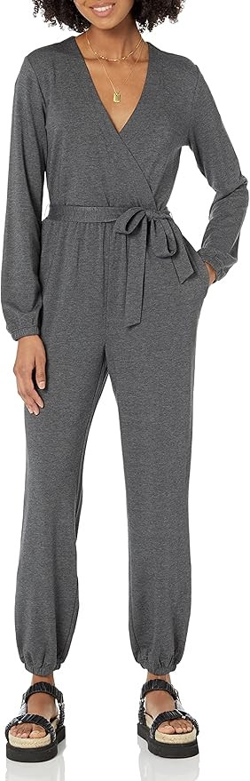 Amazon Essentials Women's Knit Surplice Jumpsuit (Available in Plus Size) | Amazon (US)