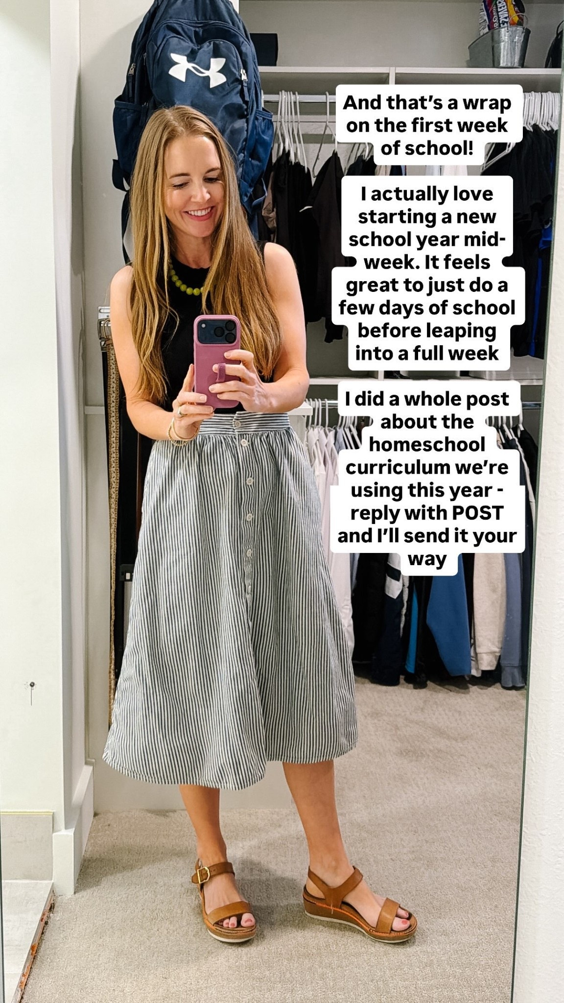 I love getting dressed each day, even if I am just homeschooling at home. (My skirt is old from Madewell, but I included similar options below)

#LTKootd