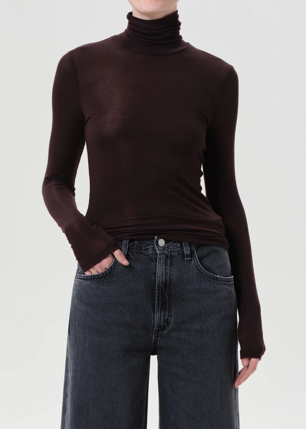 Pascale Turtleneck in Root | AGOLDE
