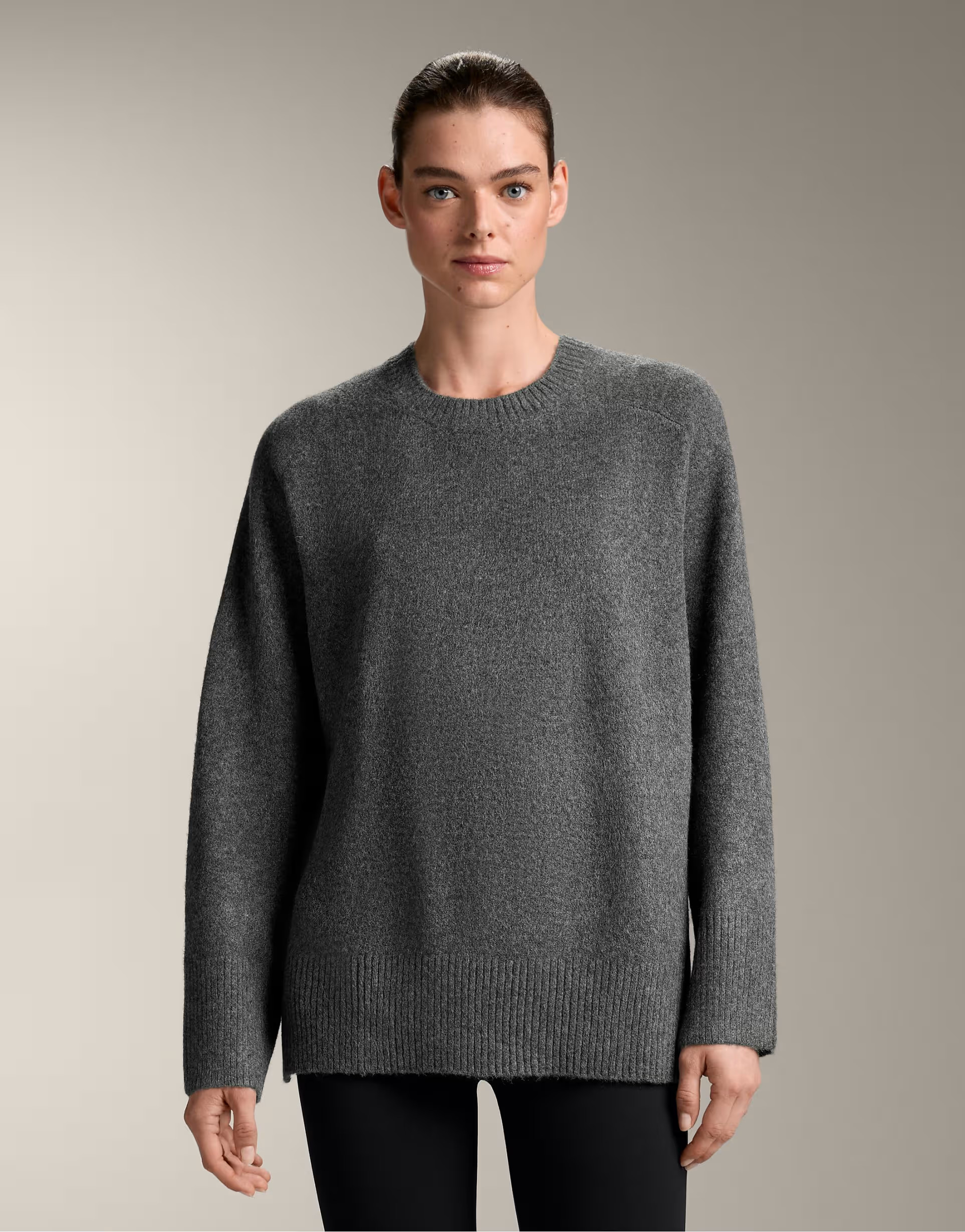 OYSHO Soft knit sweater with round neck in grey | ASOS | ASOS (Global)