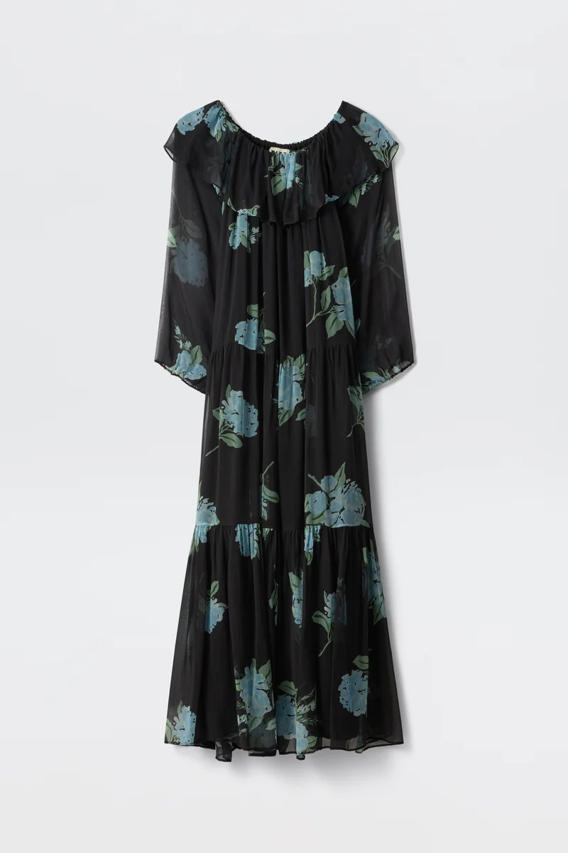 Lela - Peonies Scatter Charcoal | Rixo