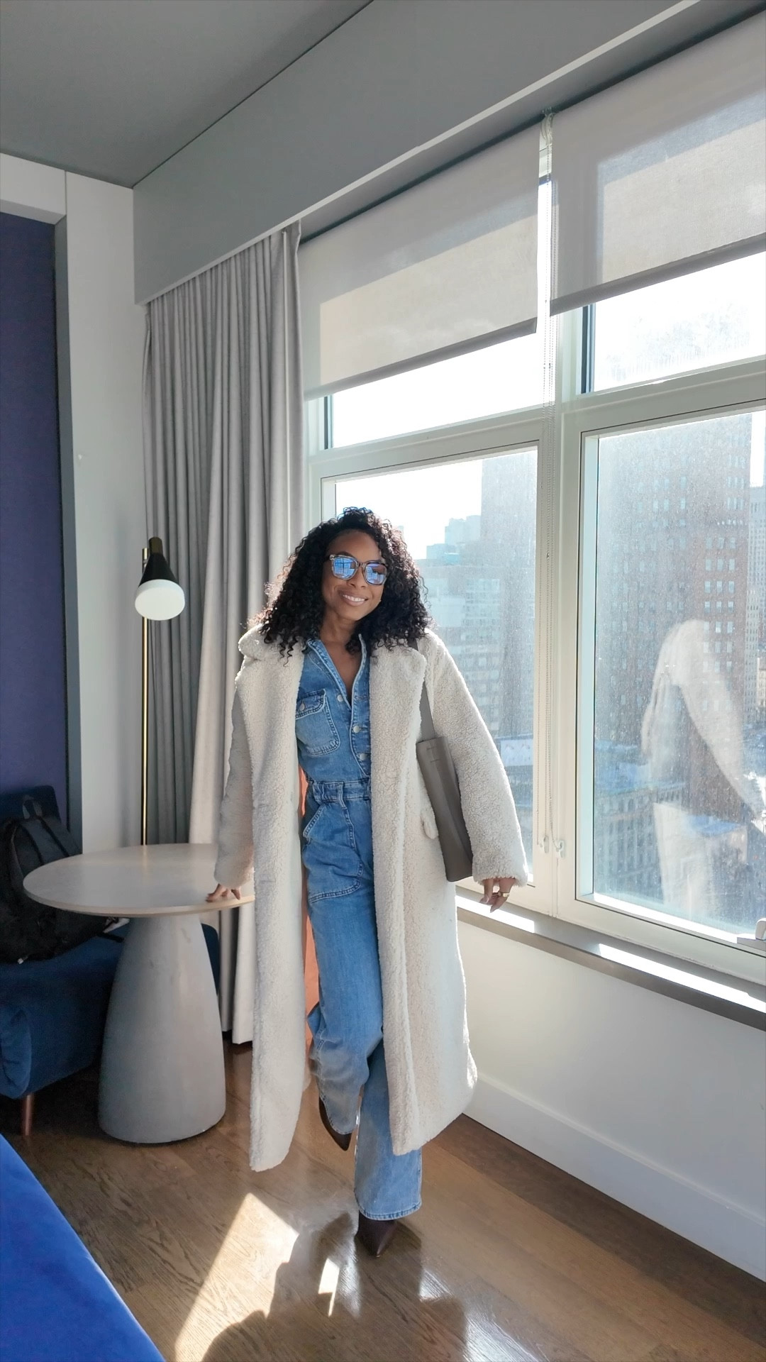 A solo day in New York City ! Teddy coat, denim jumpsuit, boots and a tote bag for a day of exploring, good food and broadway show. 

#LTKStyleTip #LTKWatchNow #LTKFindsUnder100