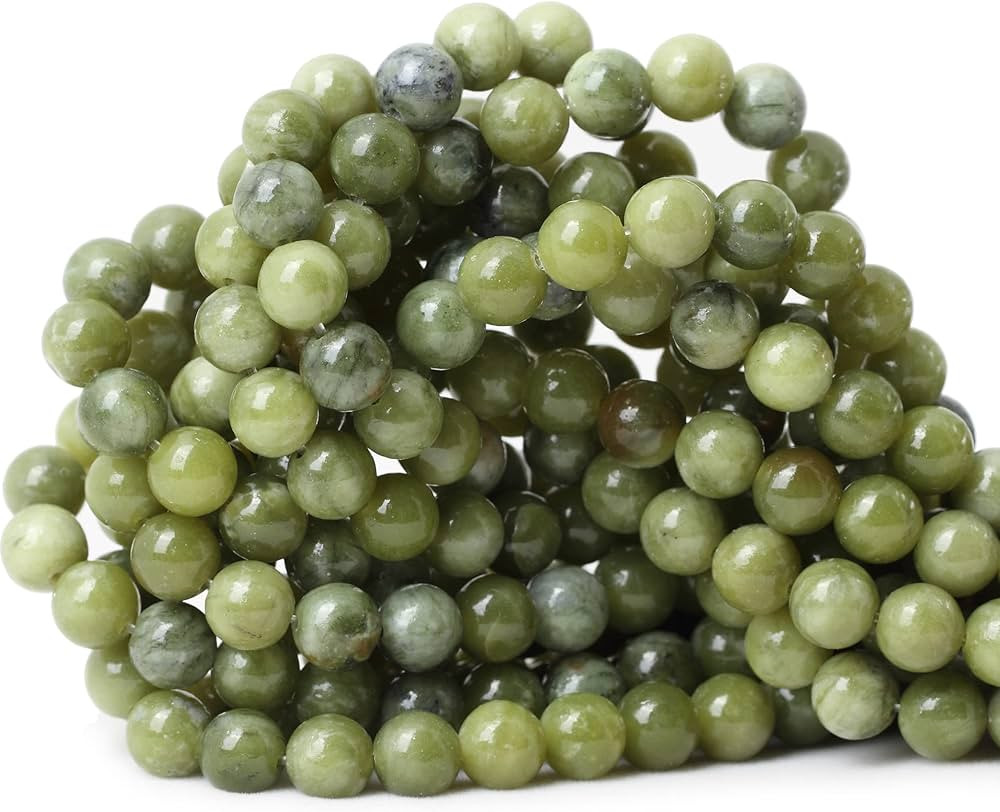 45PCS 8mm Natural Taiwan Green Jade Round Loose Beads for Jewelry Making DIY Bracelet Necklace Ma... | Amazon (US)