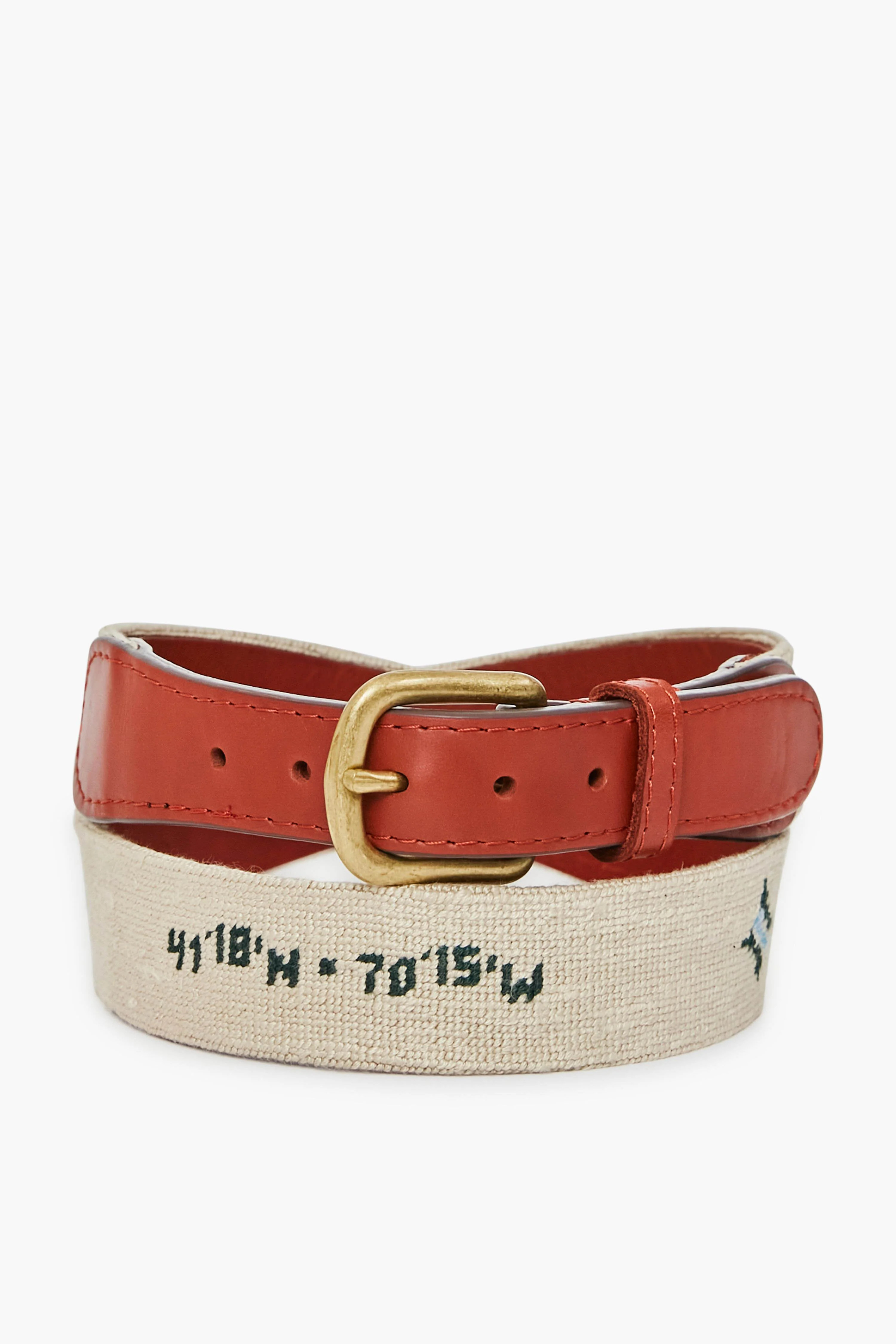 Tuckernuck Needlepoint Belt Green on Natural | Tuckernuck (US)