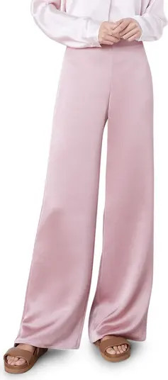 High Waist Satin Wide Leg Pants | Nordstrom