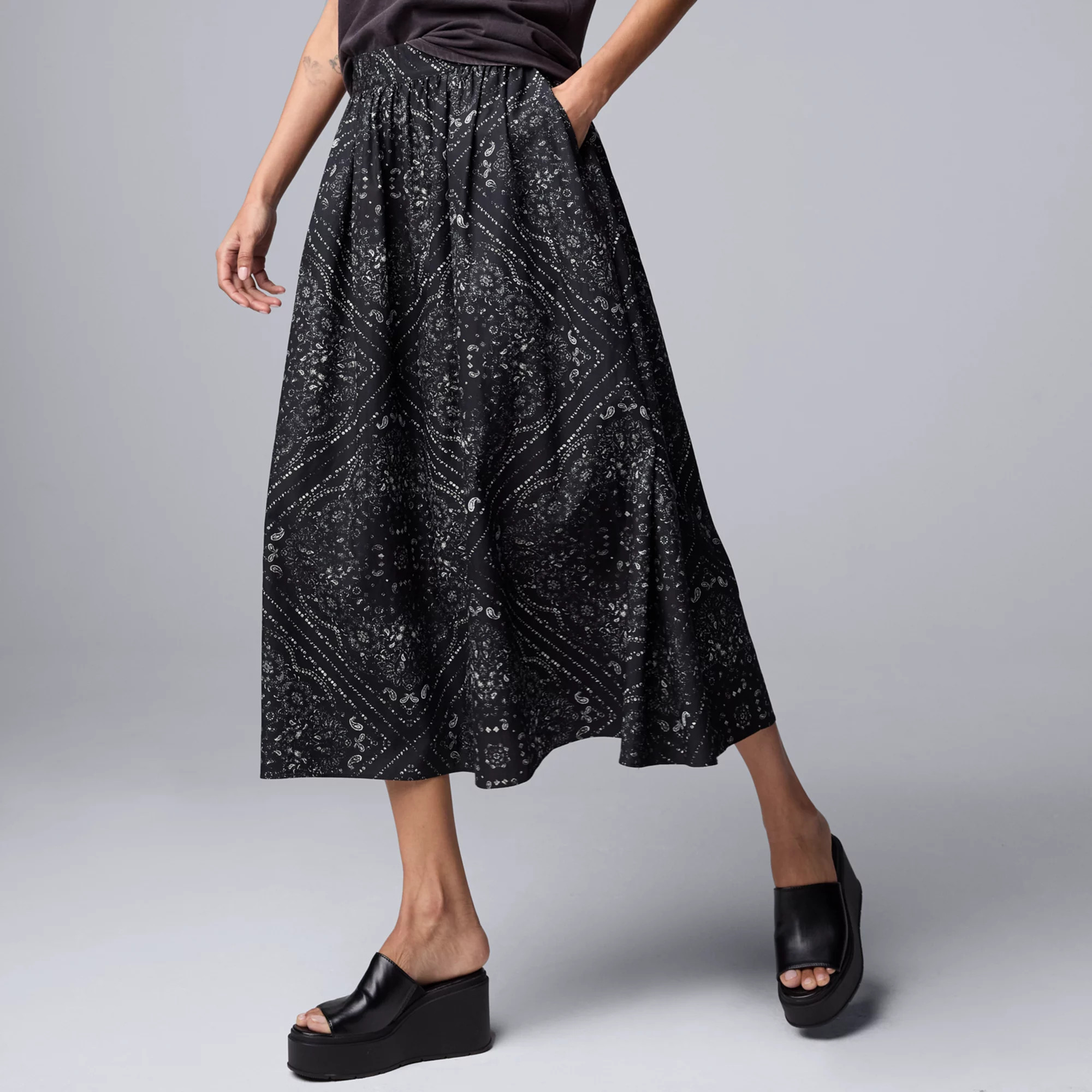Women's Simply Vera Vera Wang Shirred Midi Skirt | Kohl's