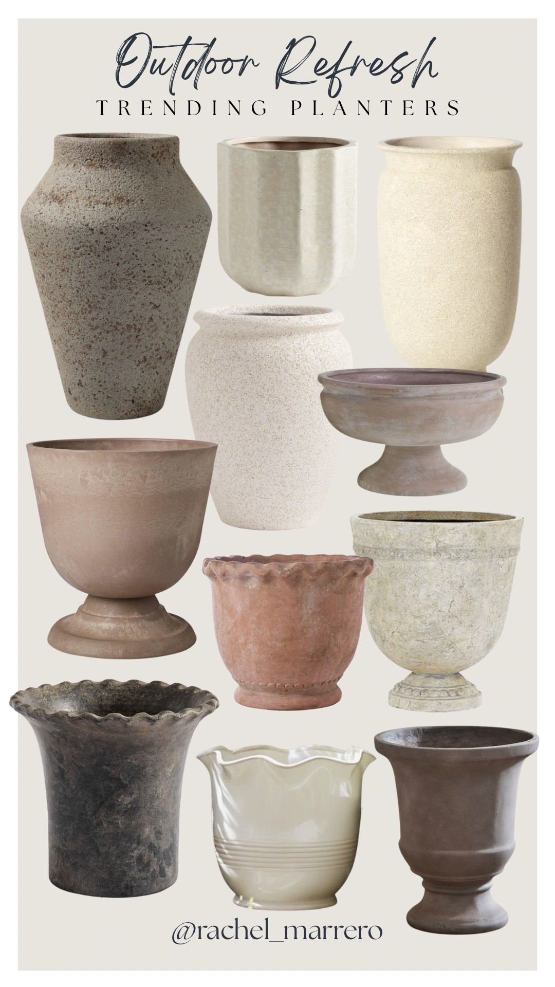 Outdoor refresh, trending planters! 


trending planters, modern planters, outdoor planters, indoor planters, planter pots, decorative planters, ceramic planters, concrete planters, large planters, small planters, neutral planters, minimalist decor, patio decor, garden decor, plant styling, home accents, greenery decor, spring planters, stylish pots, porch decor

#LTKSeasonal #LTKU #LTKHome