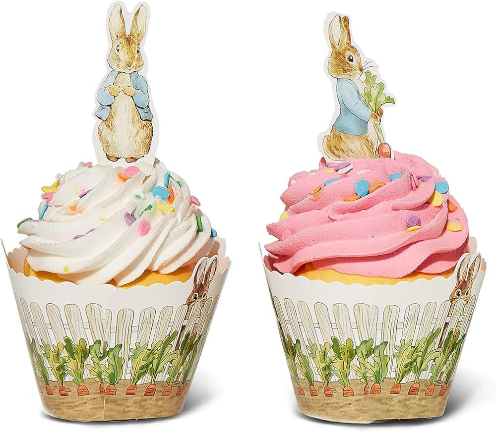 Peter Rabbit Cupcake Decoration - Party Supplies and Baby Shower Essentials - Set of 12 Pieces Cu... | Amazon (US)