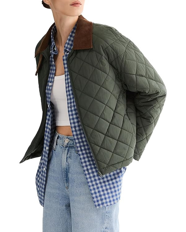 Orolay Women's Quilted Lightweight Puffer Jacket Zip Up Cropped Padded Coat Waterproof Casual Out... | Amazon (US)