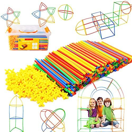 Straw Constructor STEM Building Toys 800 pcs-Colorful Interlocking Plastic Enginnering Toys- Fun-... | Amazon (US)