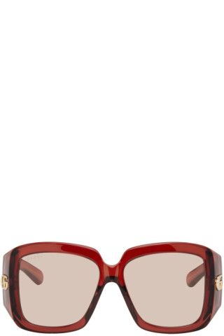 Burgundy Square Sunglasses | SSENSE