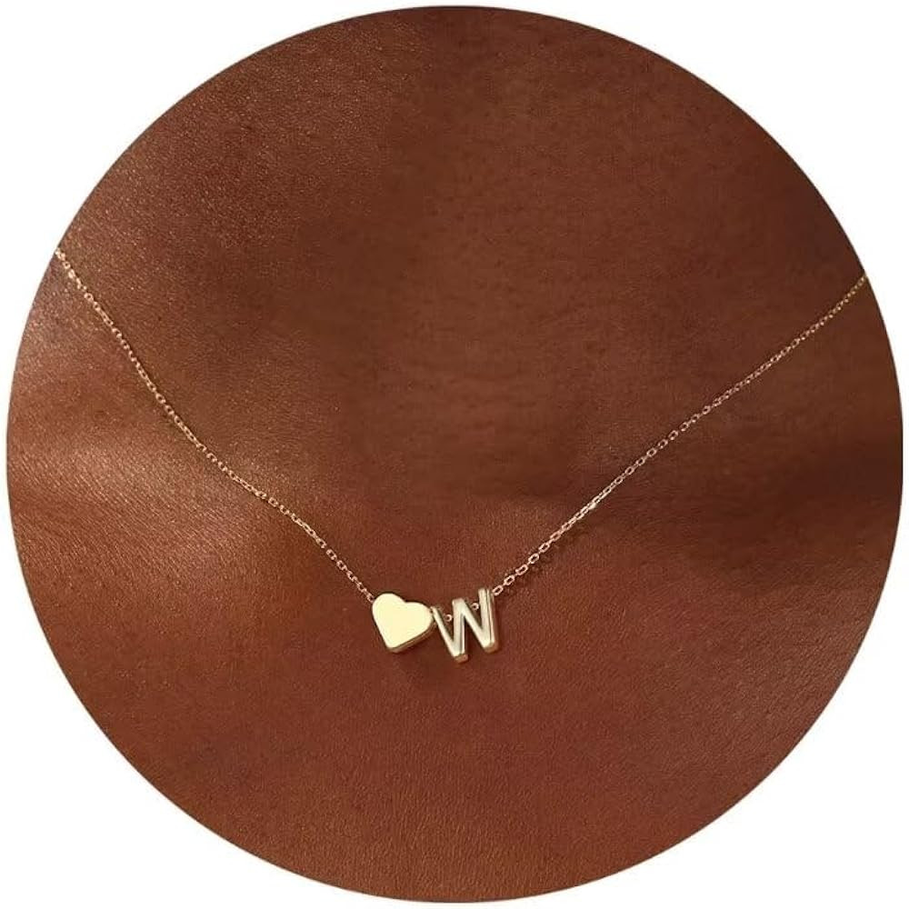 Turandoss Heart Initial Necklace for Women Teen Girls - 18K Gold Plated Letter A-Z Pendant Neckla... | Amazon (US)
