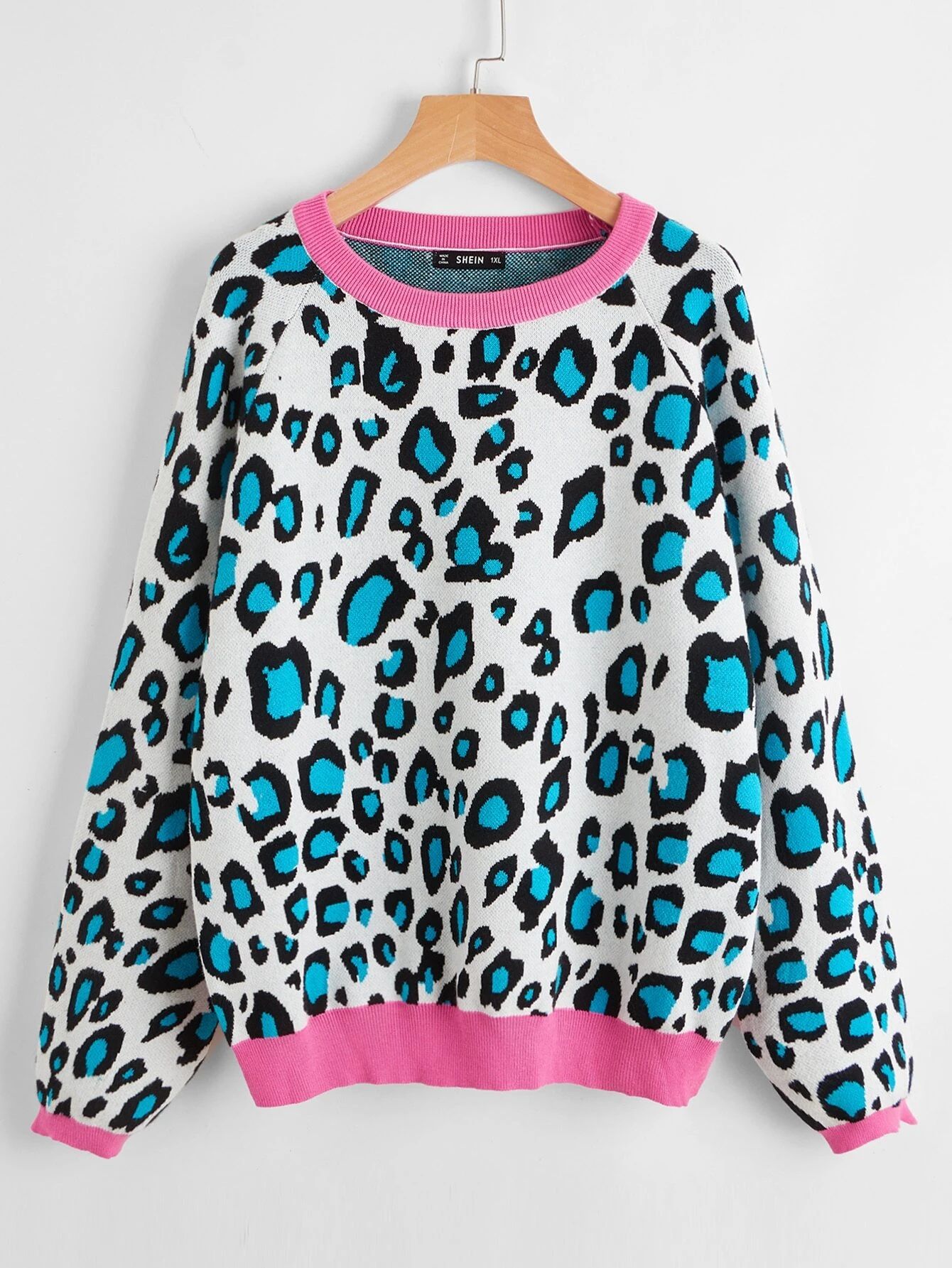 SHEIN Plus Leopard Pattern Sweater | SHEIN