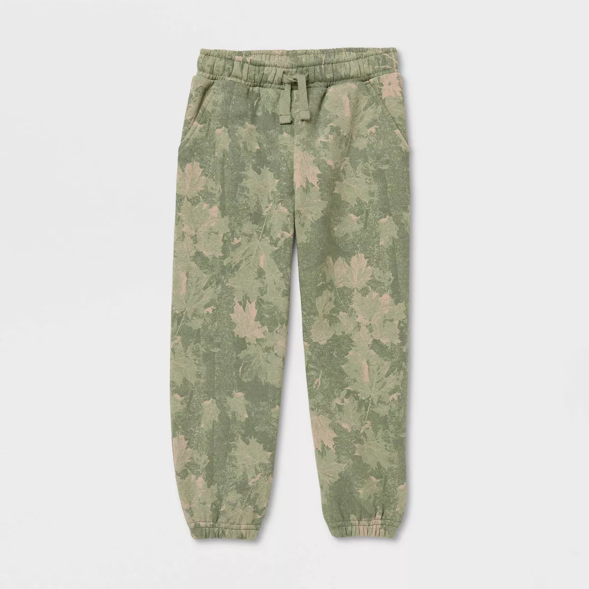 Toddler Boys' Camo Print Fleece Jogger Pants - Cat & Jack\u2122 Olive Green 3T | Target